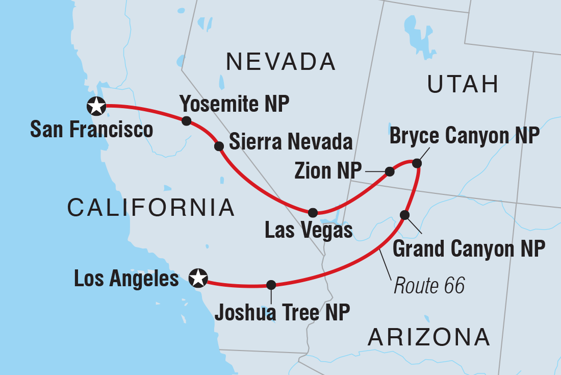 Map of 18 To 35S Real San Francisco To LA including United States Of America