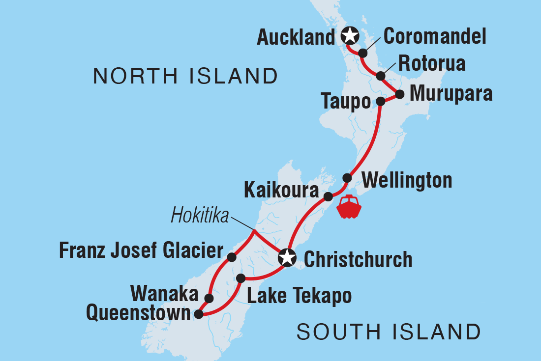 Map of New Zealand Amplified including New Zealand