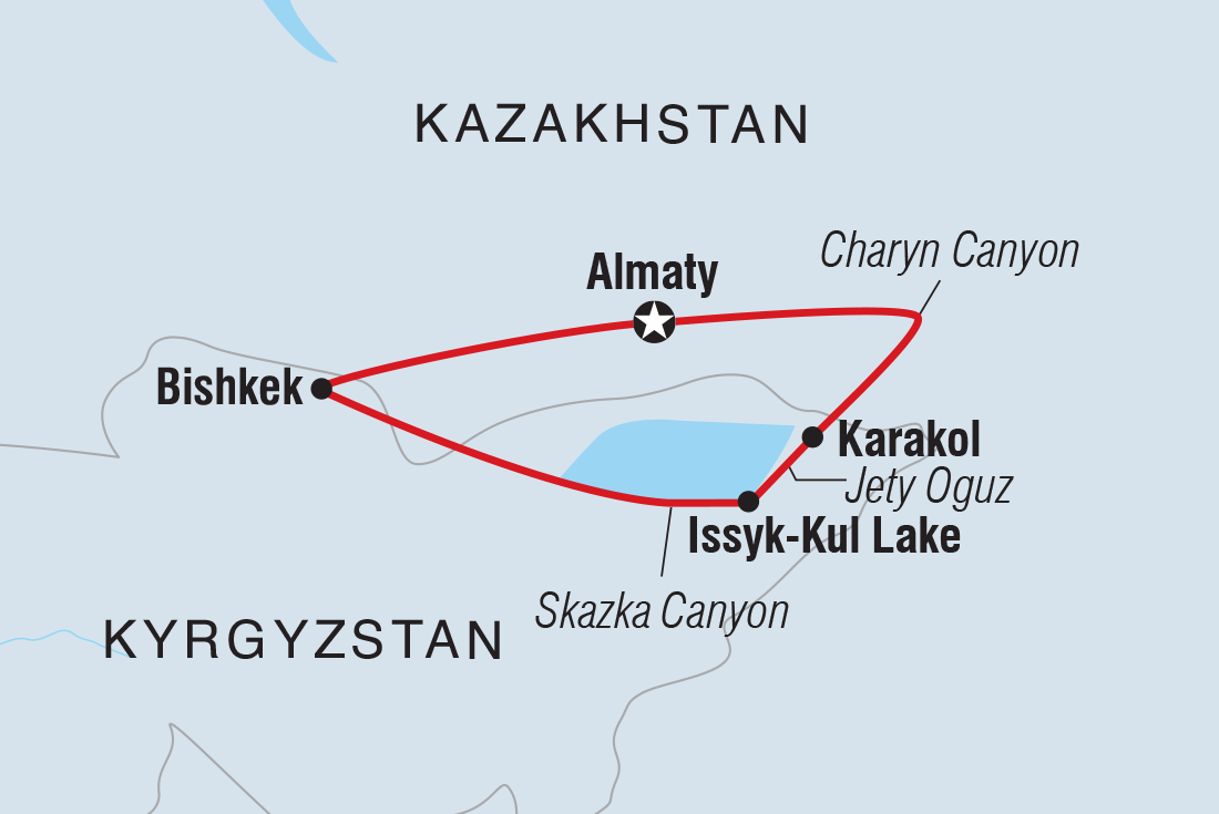 Map of Premium Kazakhstan And Kyrgyzstan including Kazakhstan and Kyrgyzstan