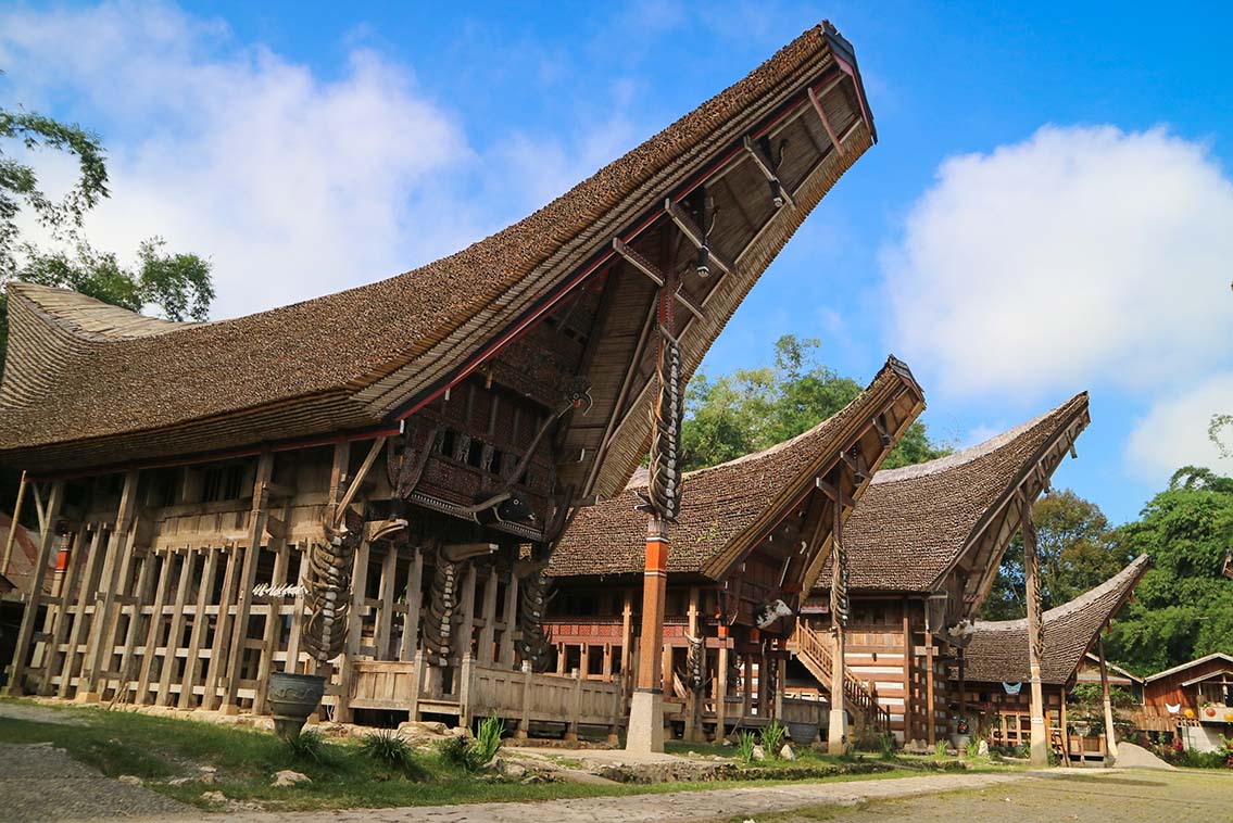 A Traditional Tongkonan House in Toraja Village, Indonesia
