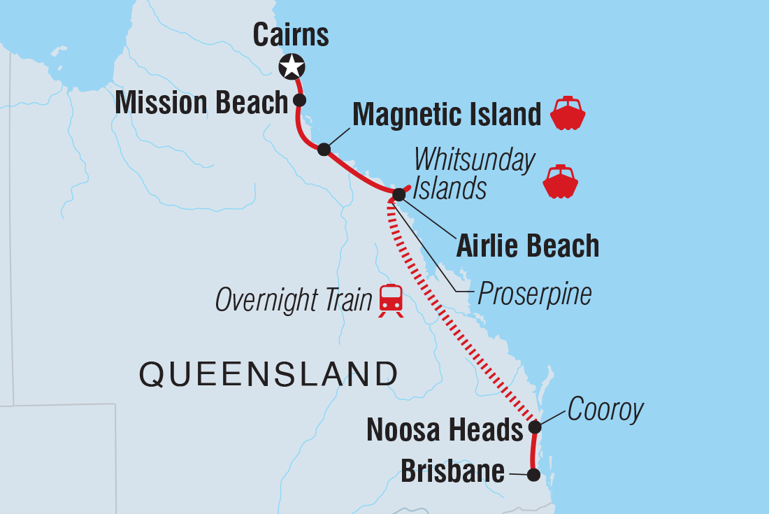 Map of 18 To 35S Essential Brisbane To Cairns including Australia