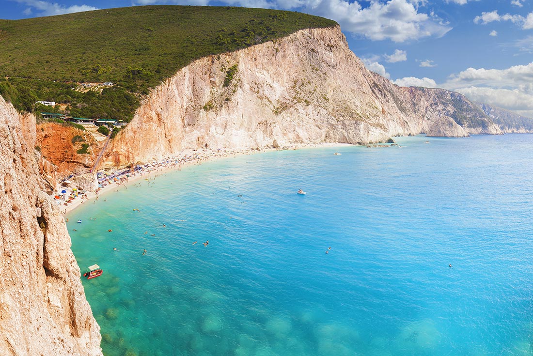 White cliffs on Lefkada, Greece