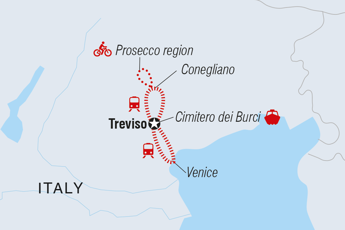 Map of Venice And Treviso Short Break including Italy