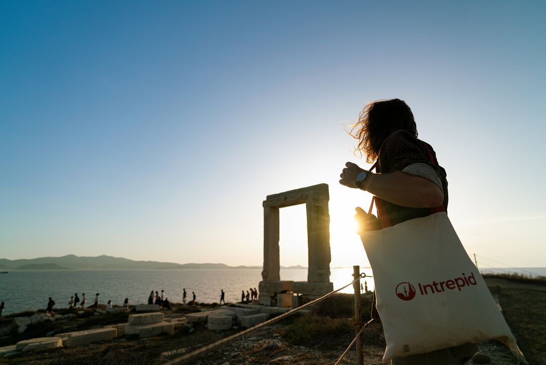 Intrepid traveller Sunset at the Temple of Apollo on Naxos in Greece