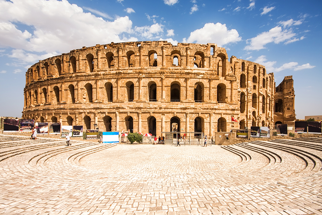 Ruins of the largest colosseum in North Africa, El Jem,Tunisia, UNESCO