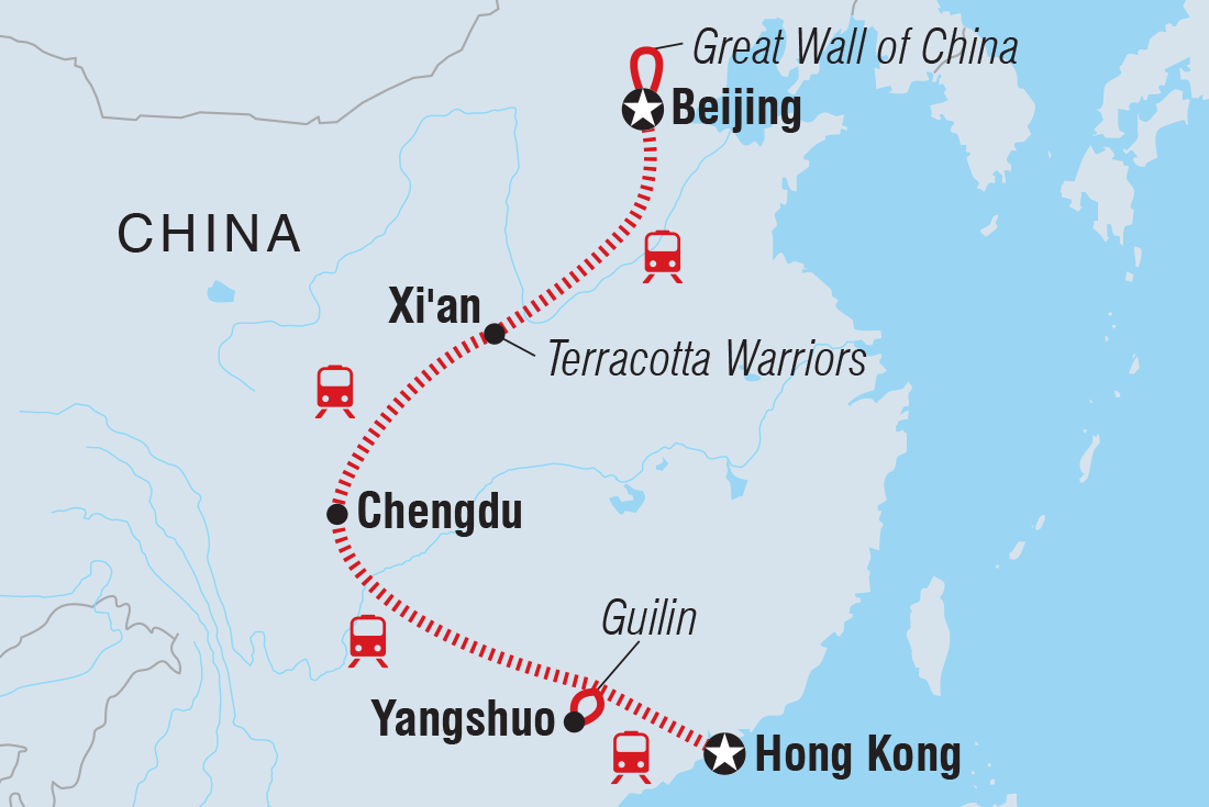 Map of 18 To 35S Real China including China and Hong Kong, Special Administrative Region Of China