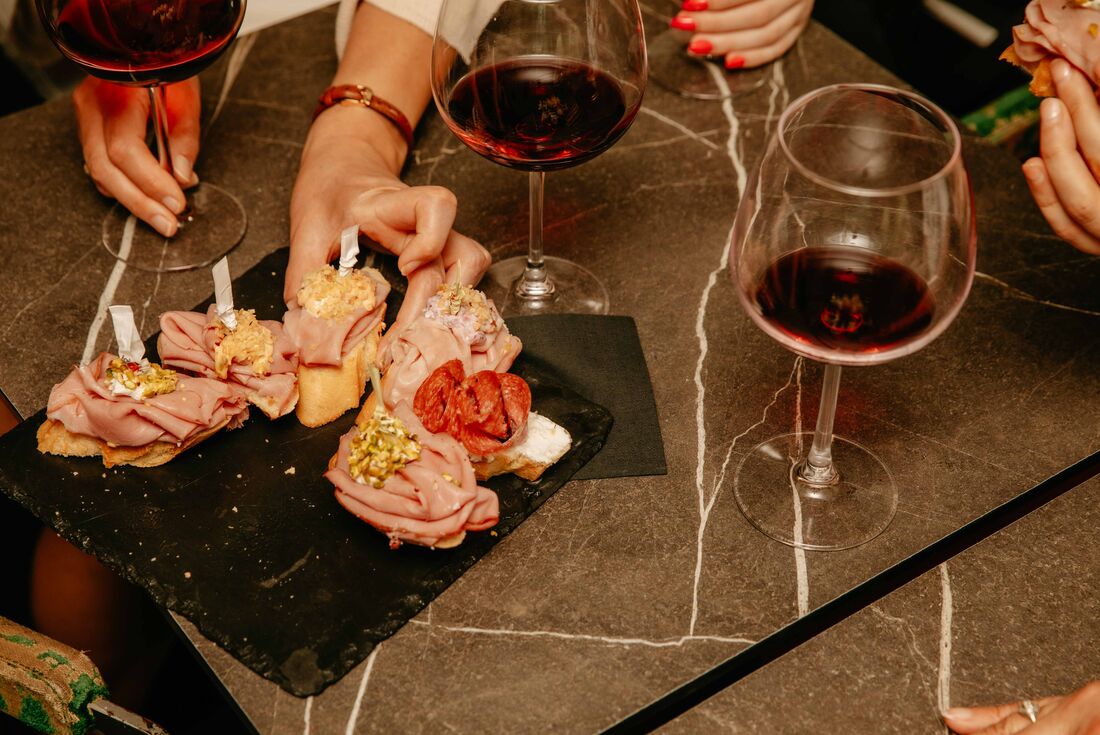 Fresh Venetian Cicchetti and Italian red
