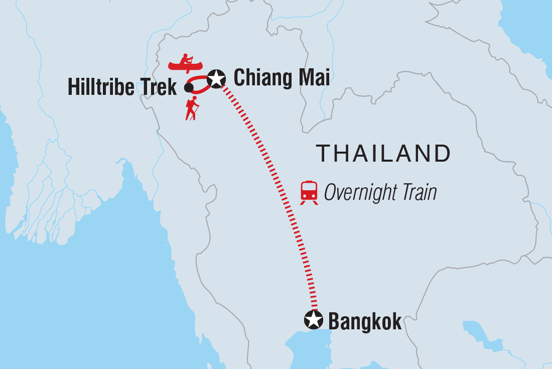 Map of 18 To 35S One Week In Northern Thailand including Thailand