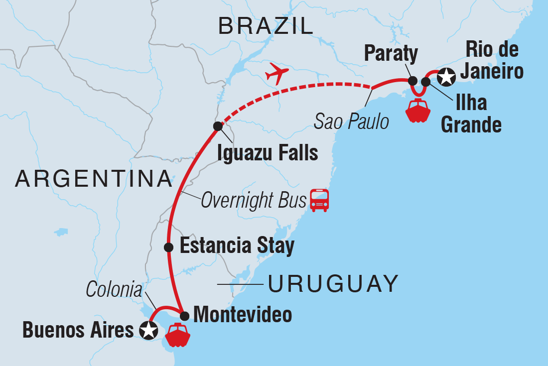 Map of 18 To 35S Real Argentina To Brazil including Argentina, Brazil and Uruguay