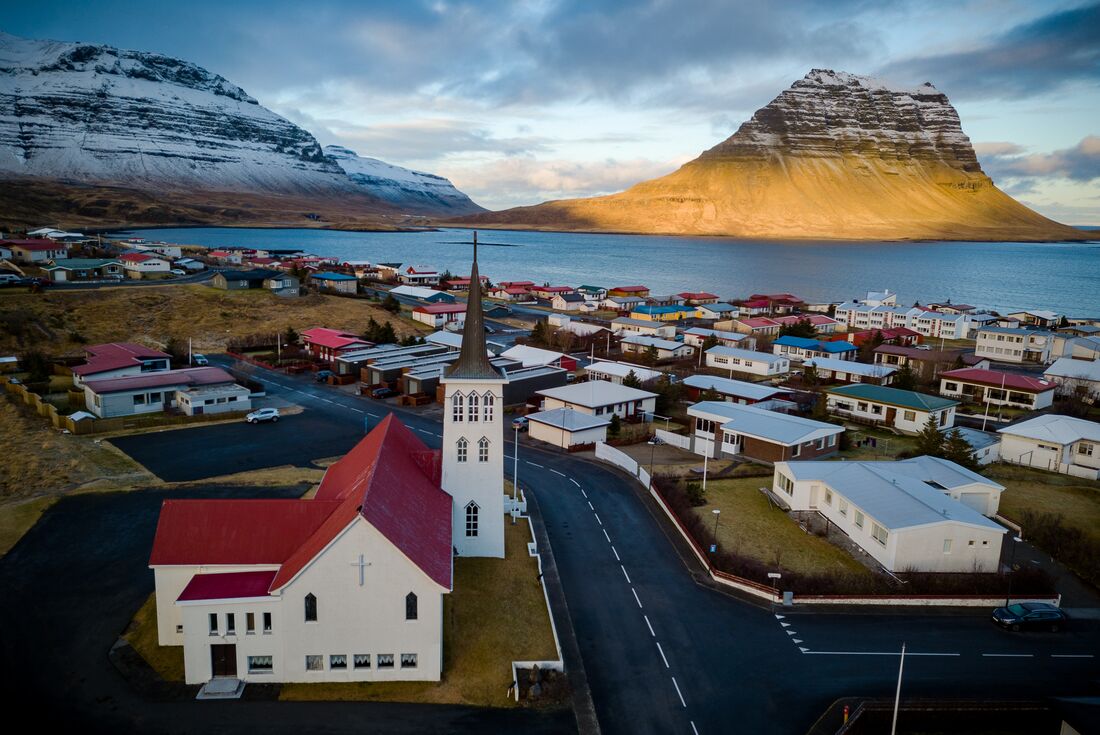 The town of Grundarfjörður on the tip of Snæfellsnes Peninsula