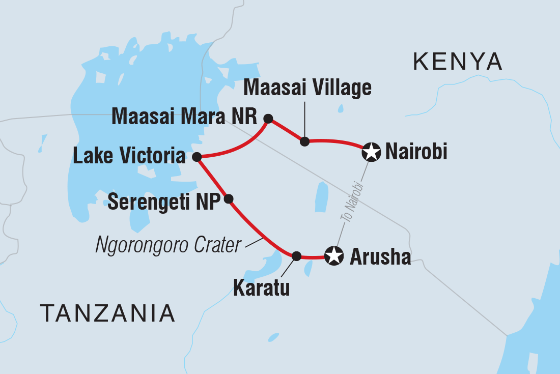 Map of 18 To 35S Essential East Africa including Kenya and Tanzania, United Republic Of