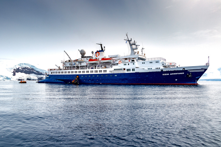 Ocean Adventurer ship in Arctic