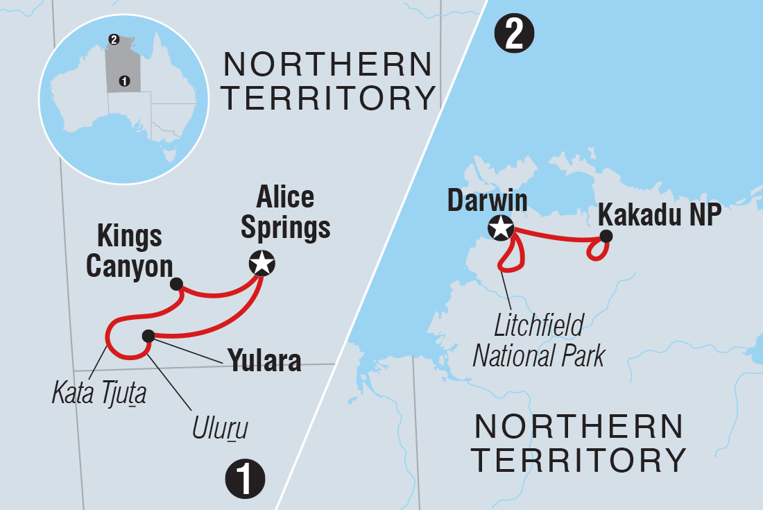 Map of Best Of Northern Territory including Australia