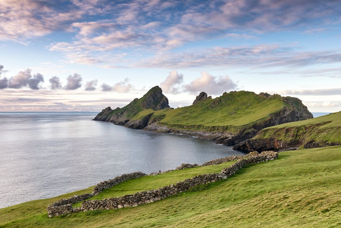 The majestic isle of St. Kilda, with the remains of 4000 years of habitation and towering peninsula mountains