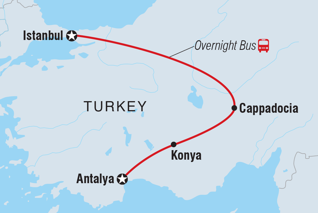 Map of 18 To 35S Six Days In Turkey including Turkey