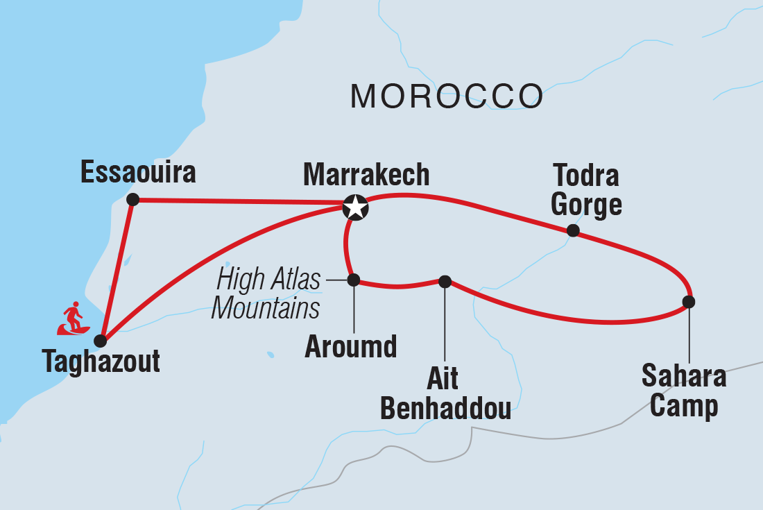 Map of 18 To 35S Real Morocco including Morocco