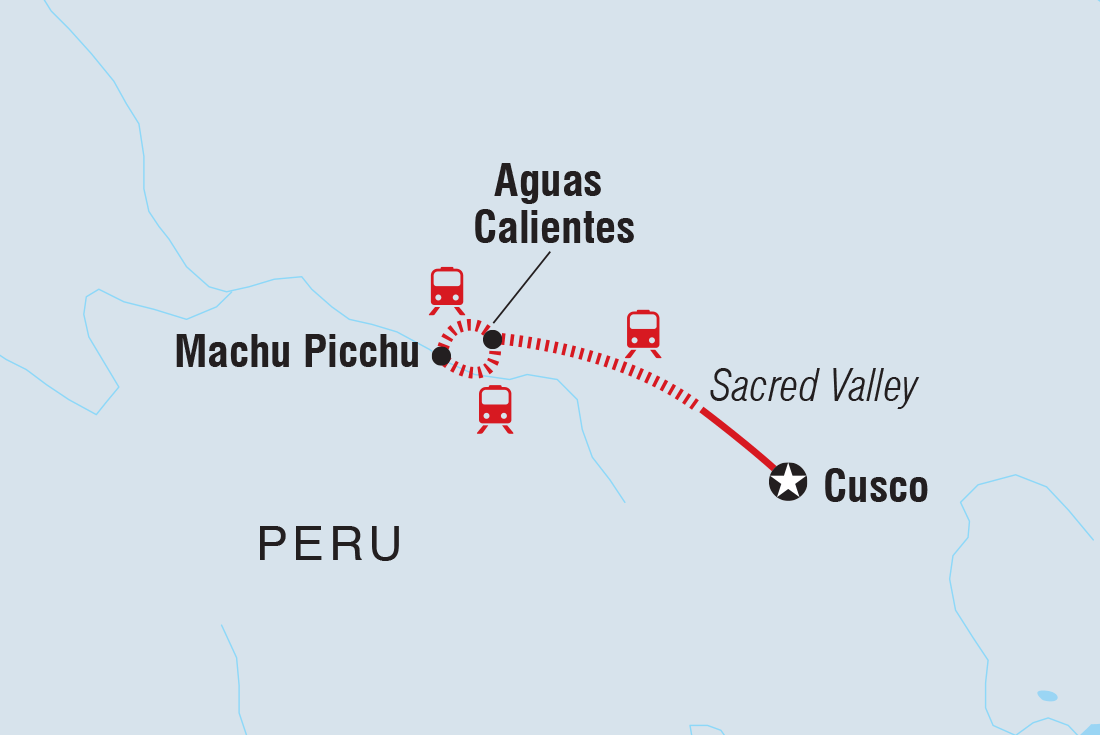 Map of Machu Picchu By Train Independent Short Break including Peru