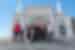 Intrepid Travellers stand outside the Hazrat Sultan Mosque in Astana