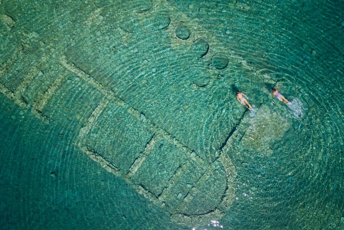 Snorkelling over the sunken city of Epidauros off the coast of Greece
