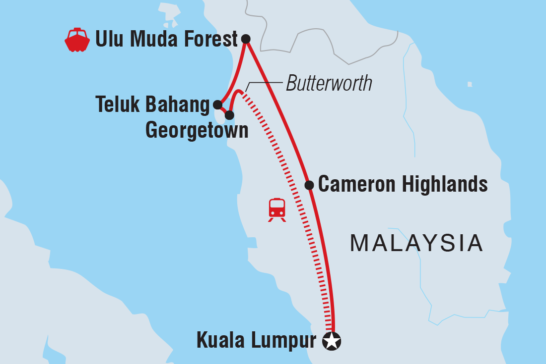 Map of Malaysia Highlights including Malaysia