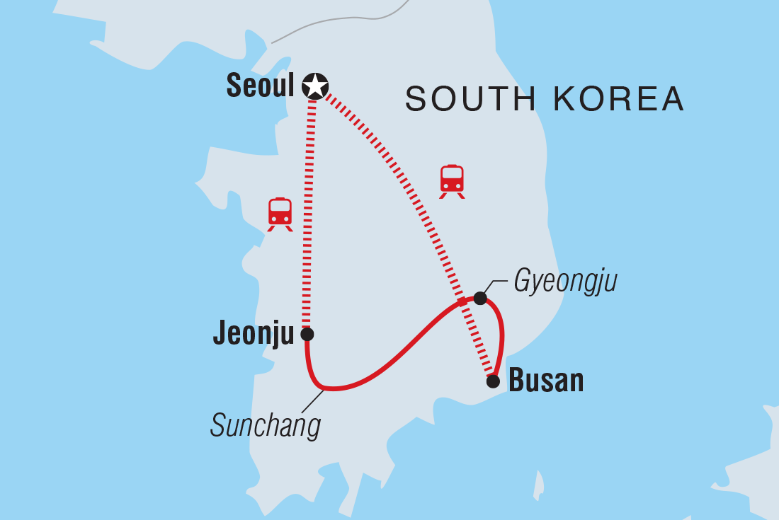 Map of South Korea Real Food Adventure including Korea, Republic Of