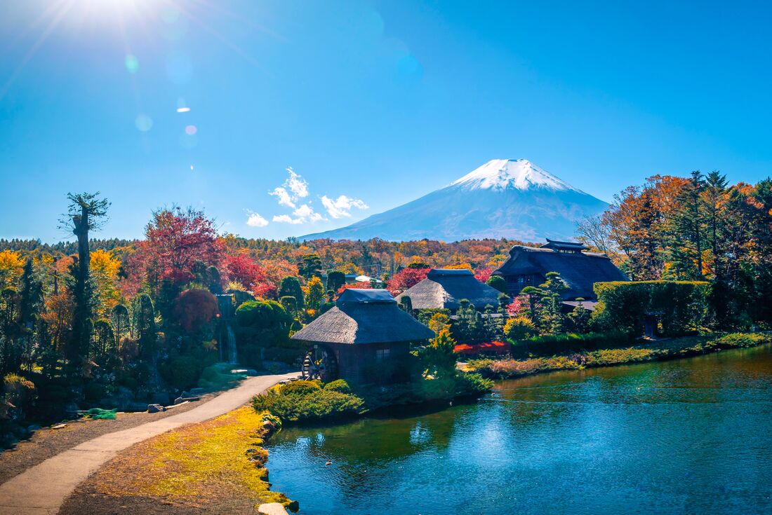 Oshino Hakkai Village in the picturesque Fuji Five Lakes region