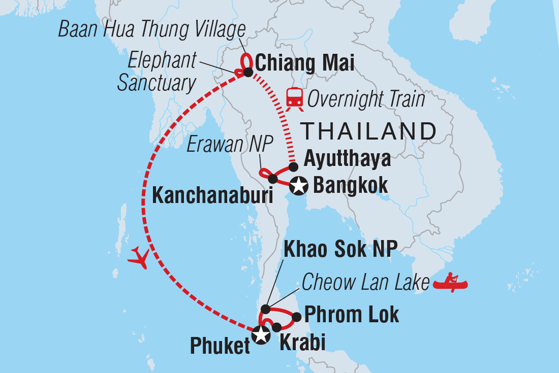 Map of Best Of Thailand Family Holiday including Thailand