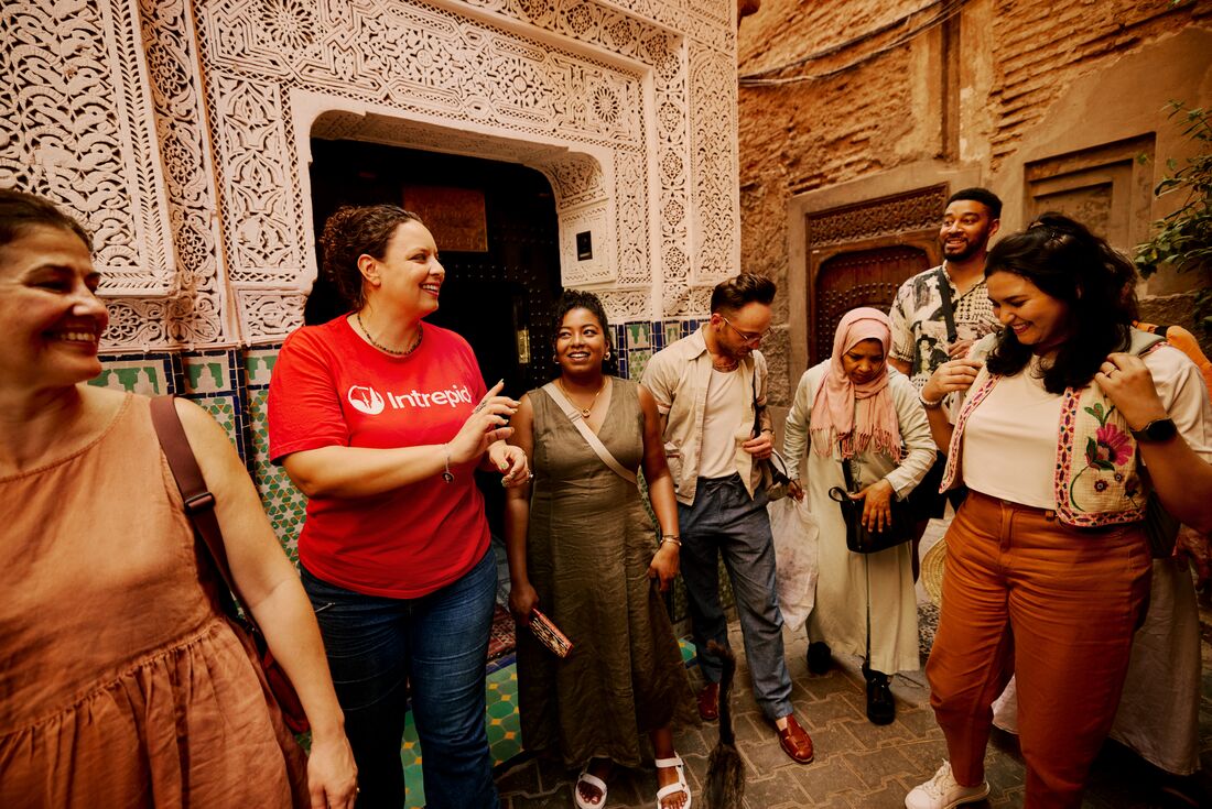 Take in history on a guided tour of Marrakech's ancient Medina with Intrepid