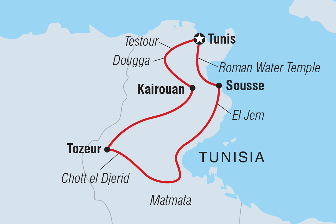 Map of Premium Tunisia including Tunisia