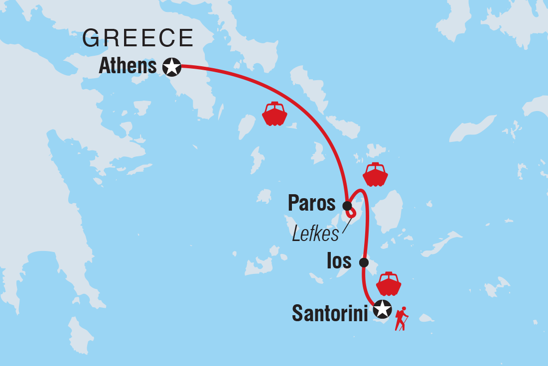 Map of 18 To 35S One Week In The Greek Islands including Greece