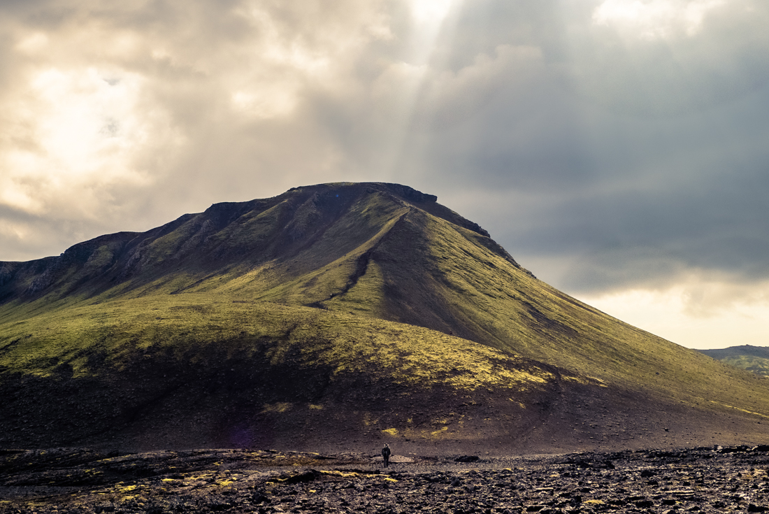 Intrepid traveller taking in the landscape of the Laugavegur Trail in Iceland