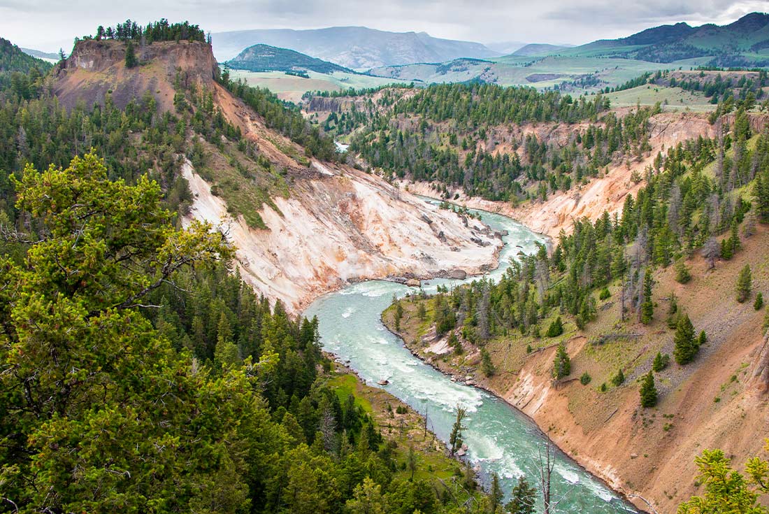 Winding river in Yellowstone NP, Wyoming, USA