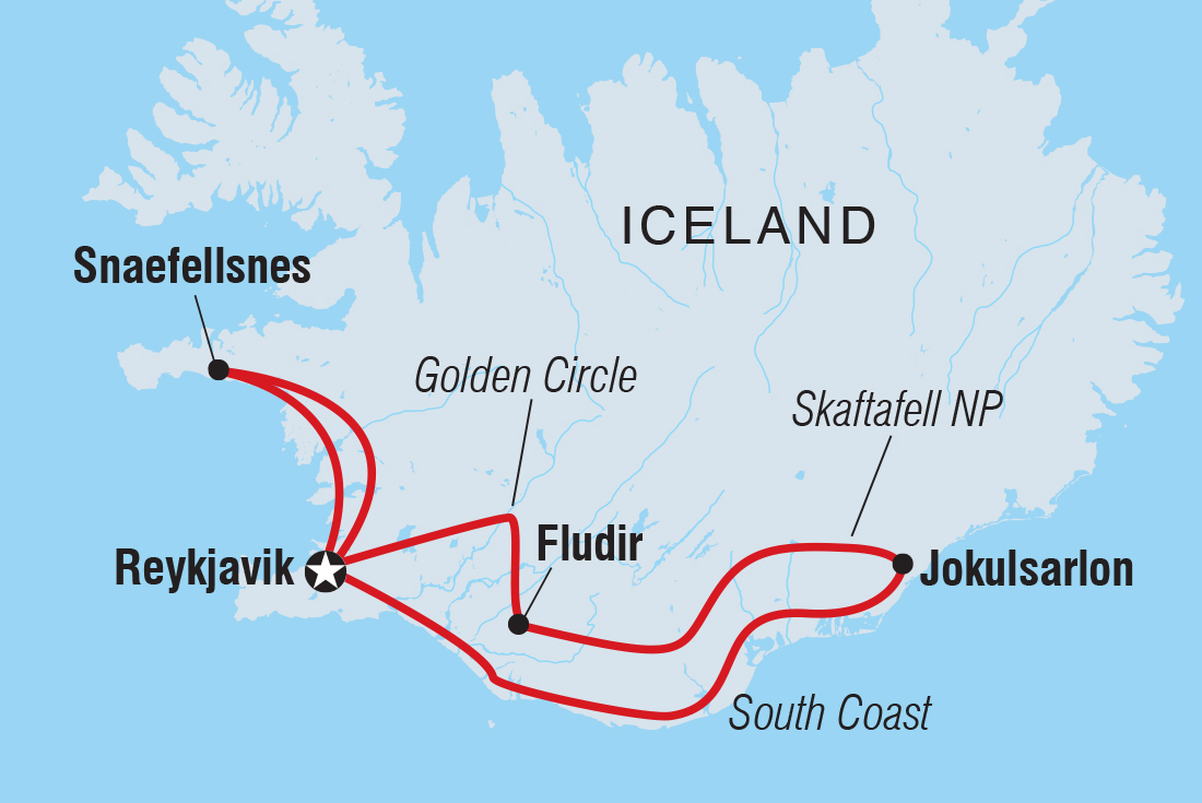 Map of Premium Iceland In Winter including Iceland