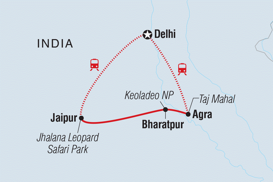 Map of India Golden Triangle Premium Family Holiday including India