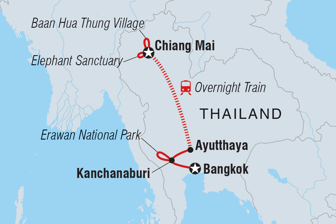 Map of Thailand Family Holiday including Thailand