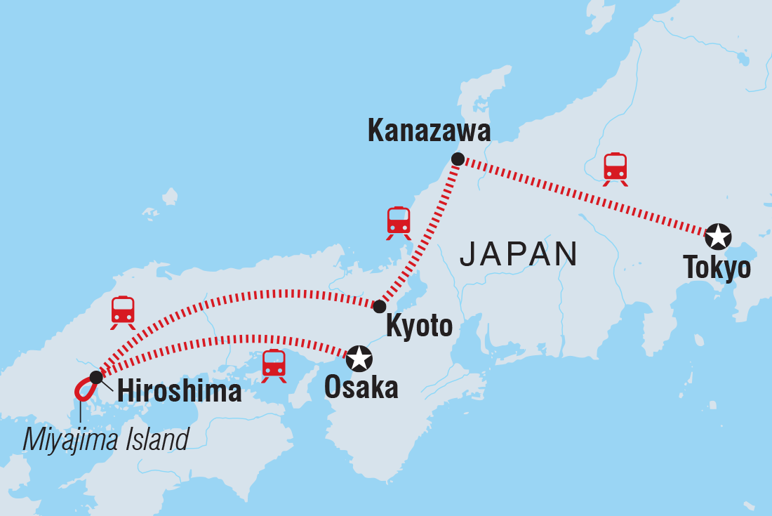 Map of 18 To 35S Essential Japan including Japan