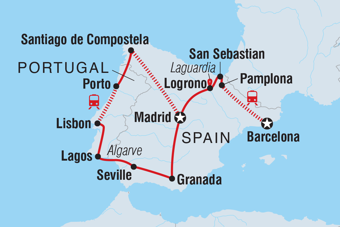 Map of Classic Spain And Portugal including Portugal and Spain