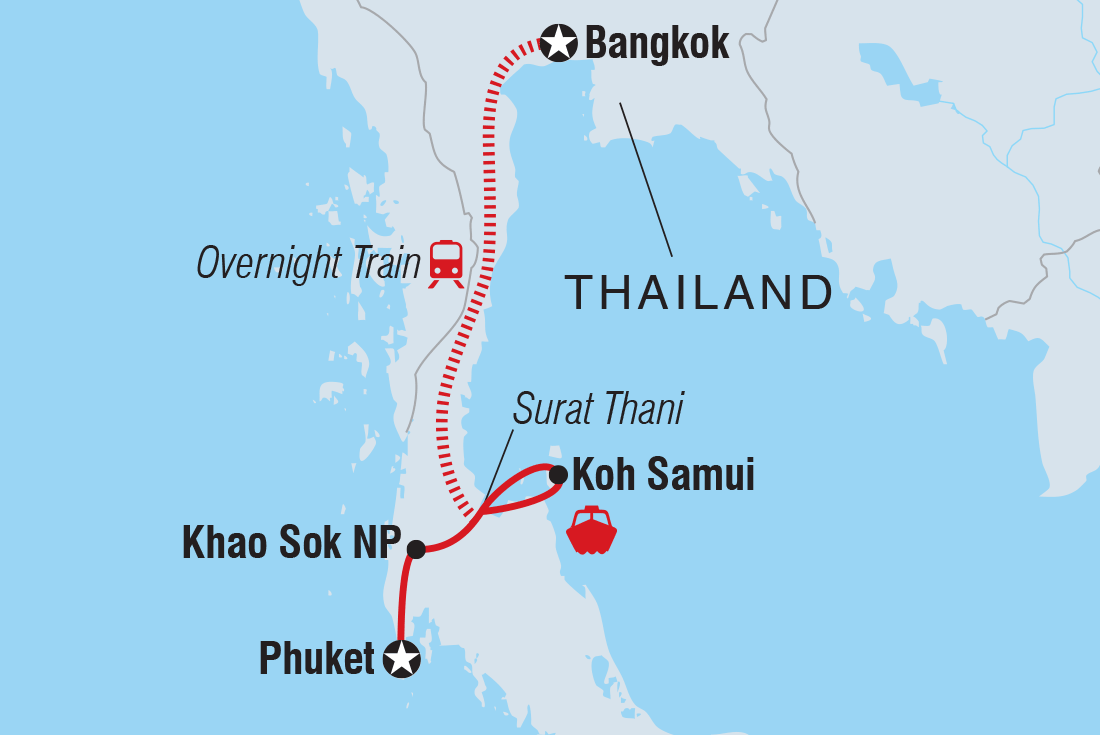Map of 18 To 35S Essential Southern Thailand including Thailand