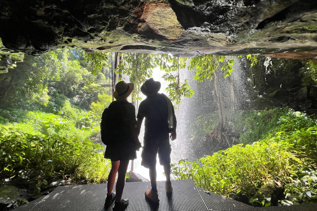 Hidden wonders behind waterfalls in the heart of Dorrigo National Park, NSW, Australia