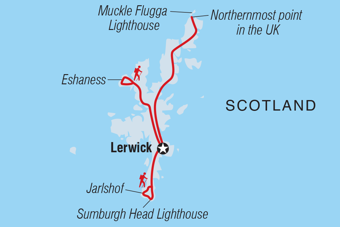 Map of Scotland's Shetland Islands including United Kingdom