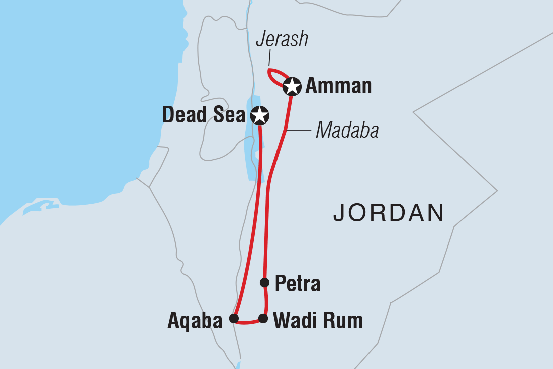 Map of Jordan Family Holiday including Jordan