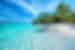 Crystal clear waters of a beach in the Maldives