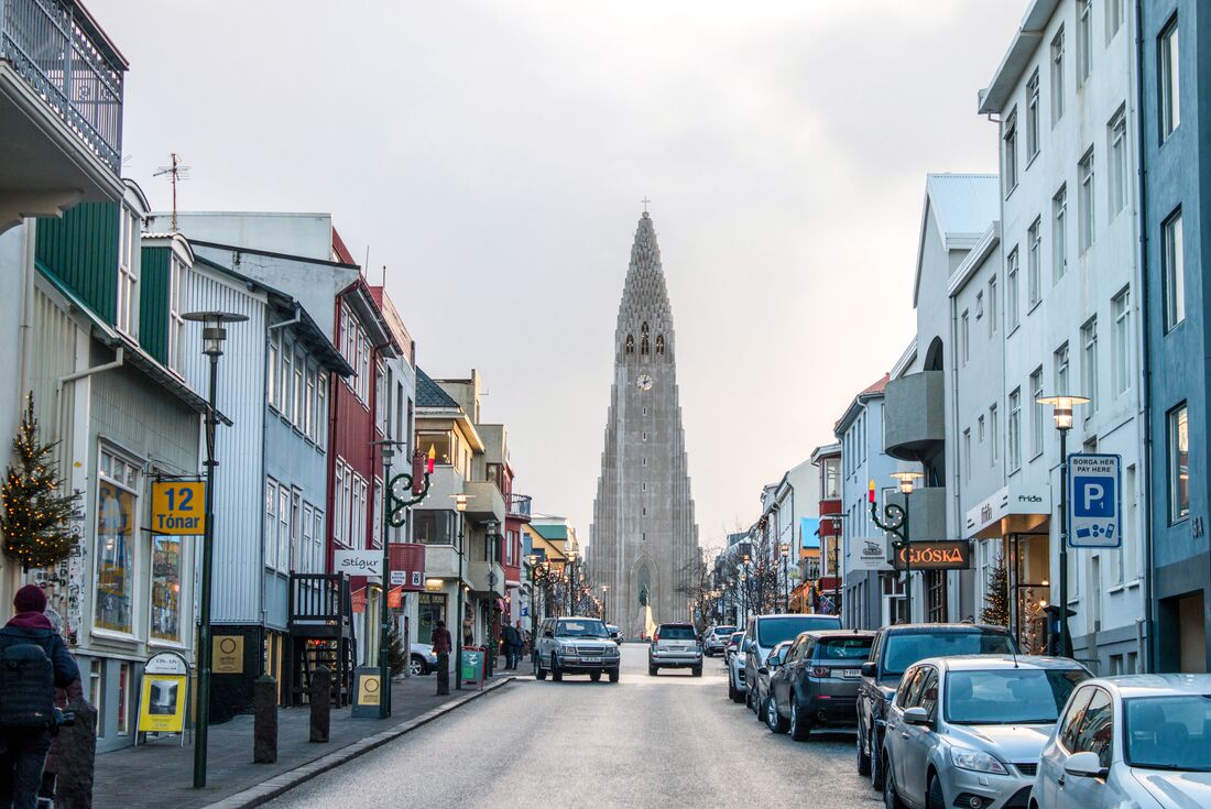 Hallgrimskirkja church in downtown Reykjavik