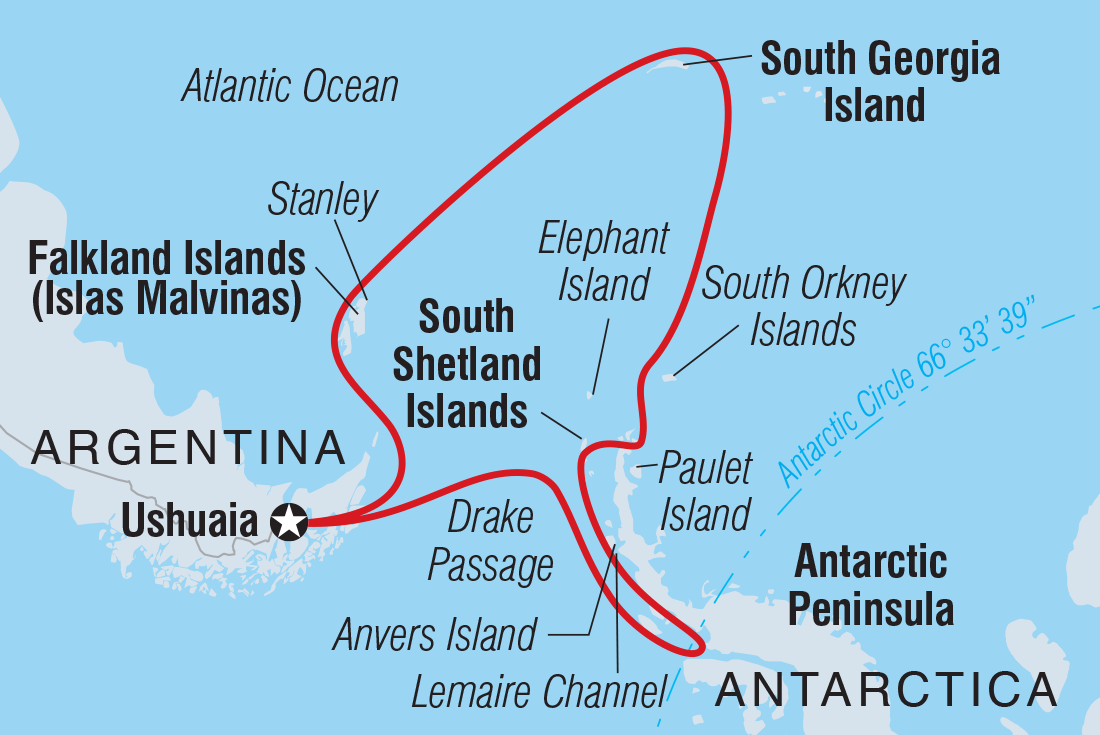 Map of Extended Falklands, South Georgia And Antarctica (Ocean Nova) including Antarctica and Argentina