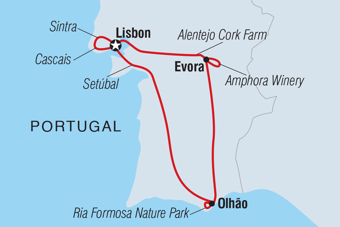 Map of Portugal Explorer: Lisbon & Algarve including Portugal