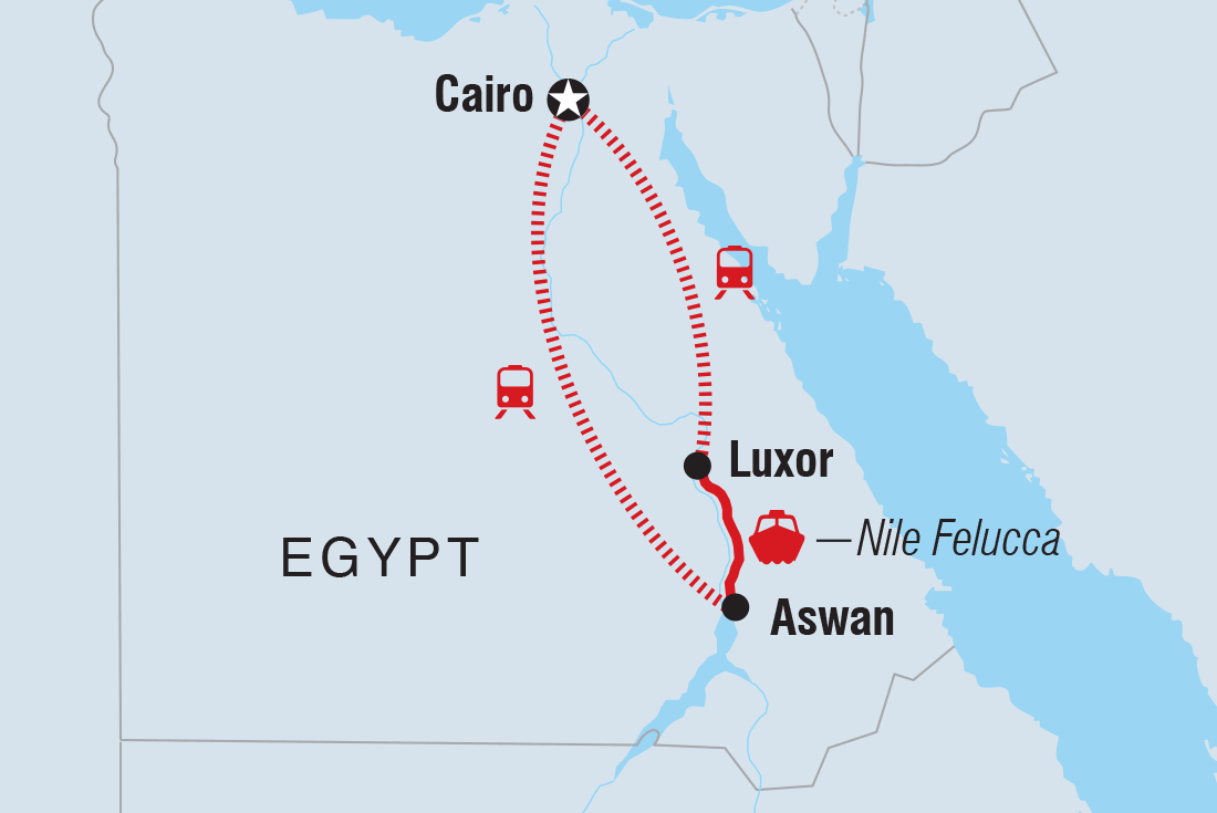 Map of Egypt Adventure including Egypt