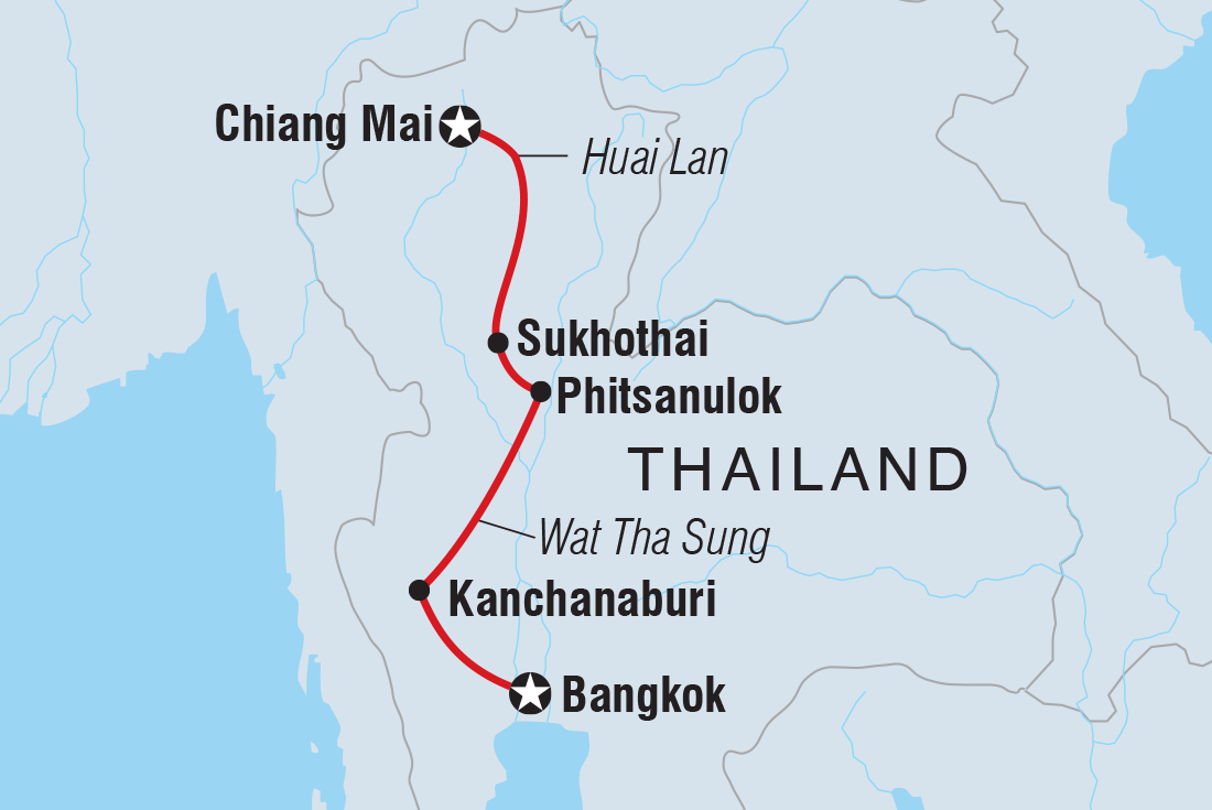Map of Explore Northern Thailand including Thailand