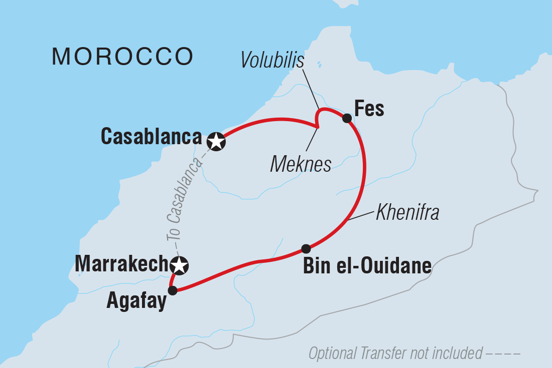 Map of Premium Morocco Highlights including Morocco