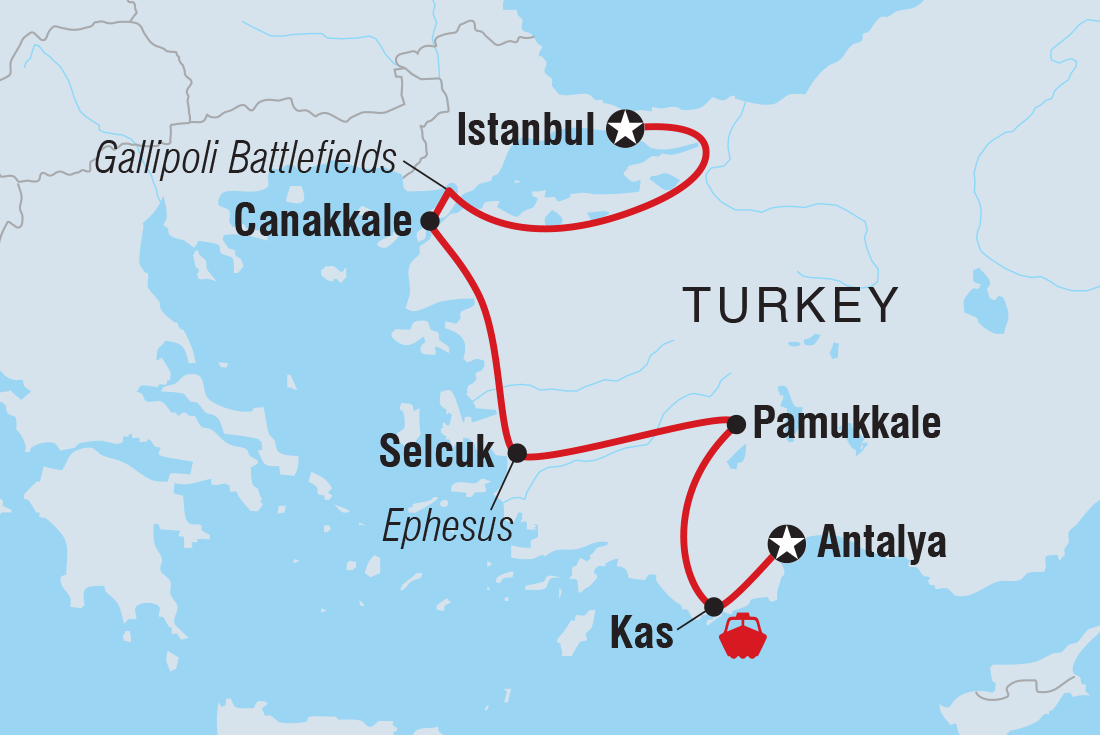 Map of 18 To 35S Essential Turkey including Turkey