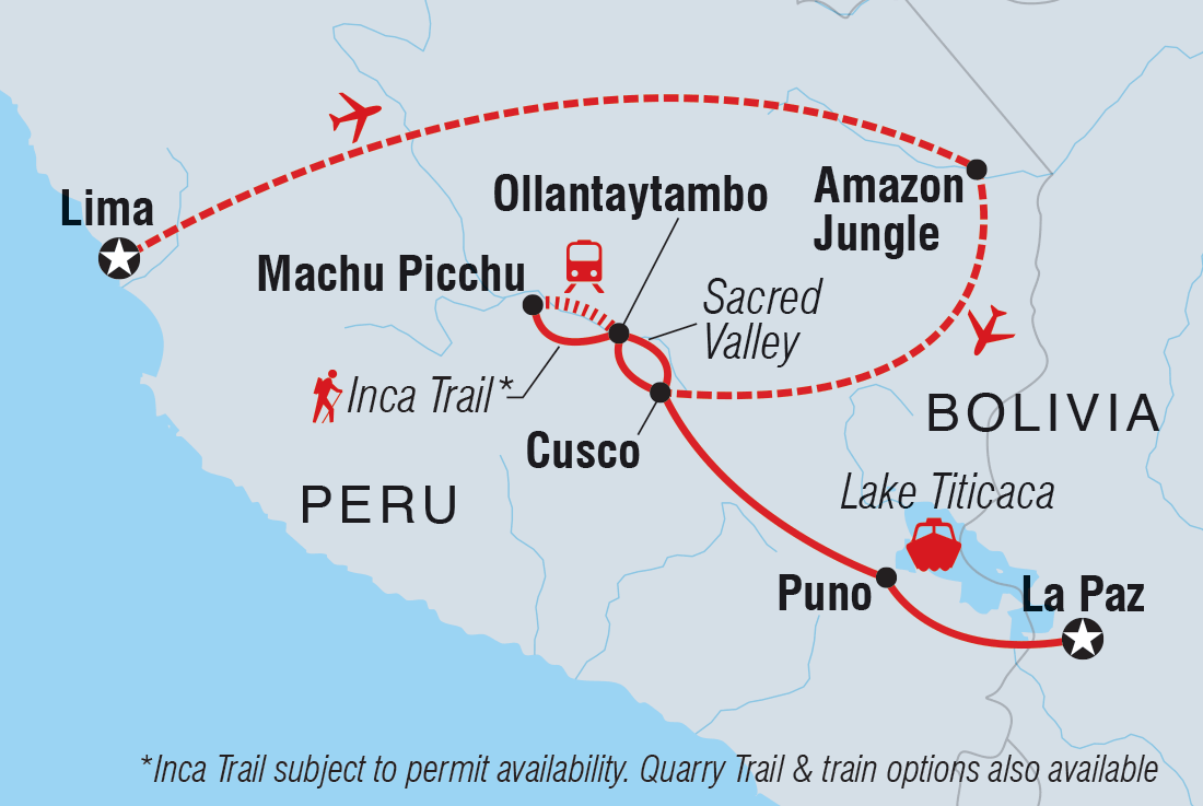 Map of 18 To 35S Real Peru To Bolivia including Bolivia and Peru